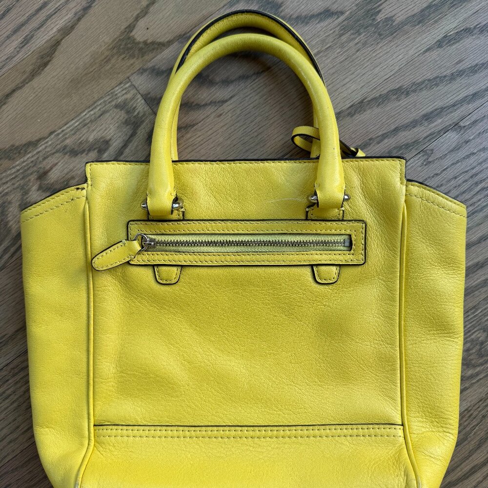 Coach Clutch Leather Bag Yellow - Picture 2 of 3